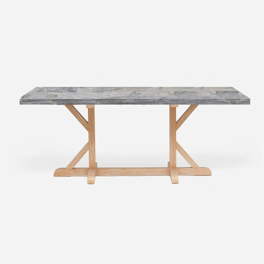 Made Goods Dane Rectangular Farm Dining Table in Stone