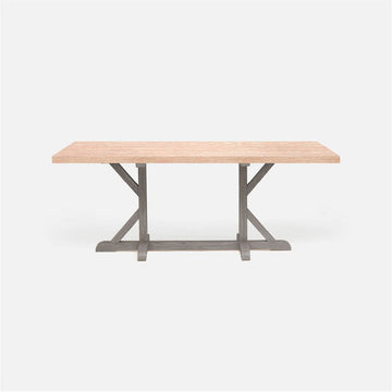 Made Goods Dane Rectangular Farm Dining Table in White Cerused Oak