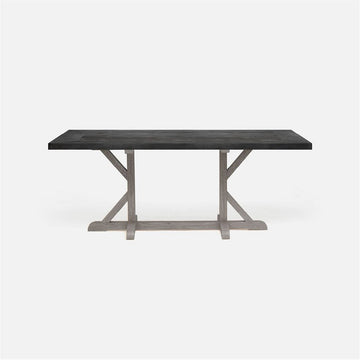 Made Goods Dane Rectangular Farm Dining Table in Zinc Metal