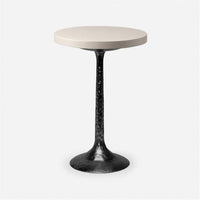 Made Goods Delancy Bistro Side Table in Faux Canvas