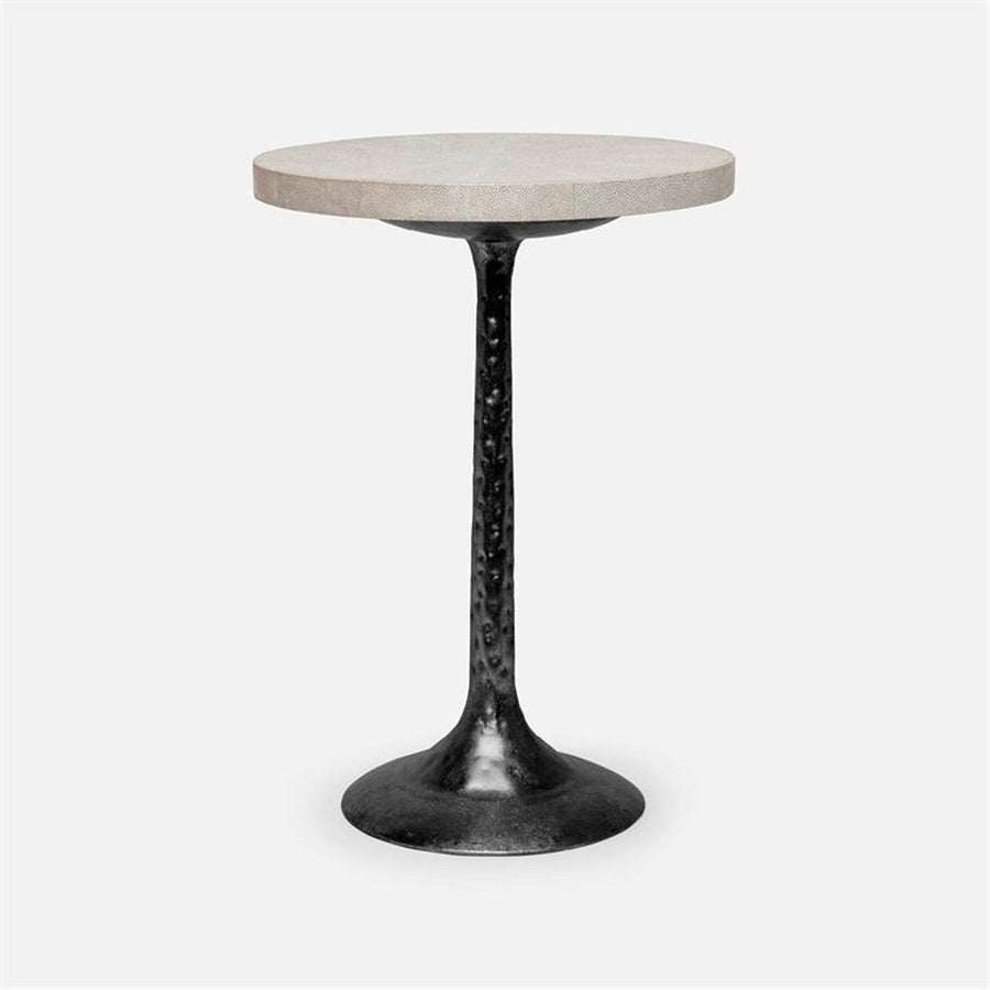 Made Goods Delancy Bistro Side Table in Faux Shagreen