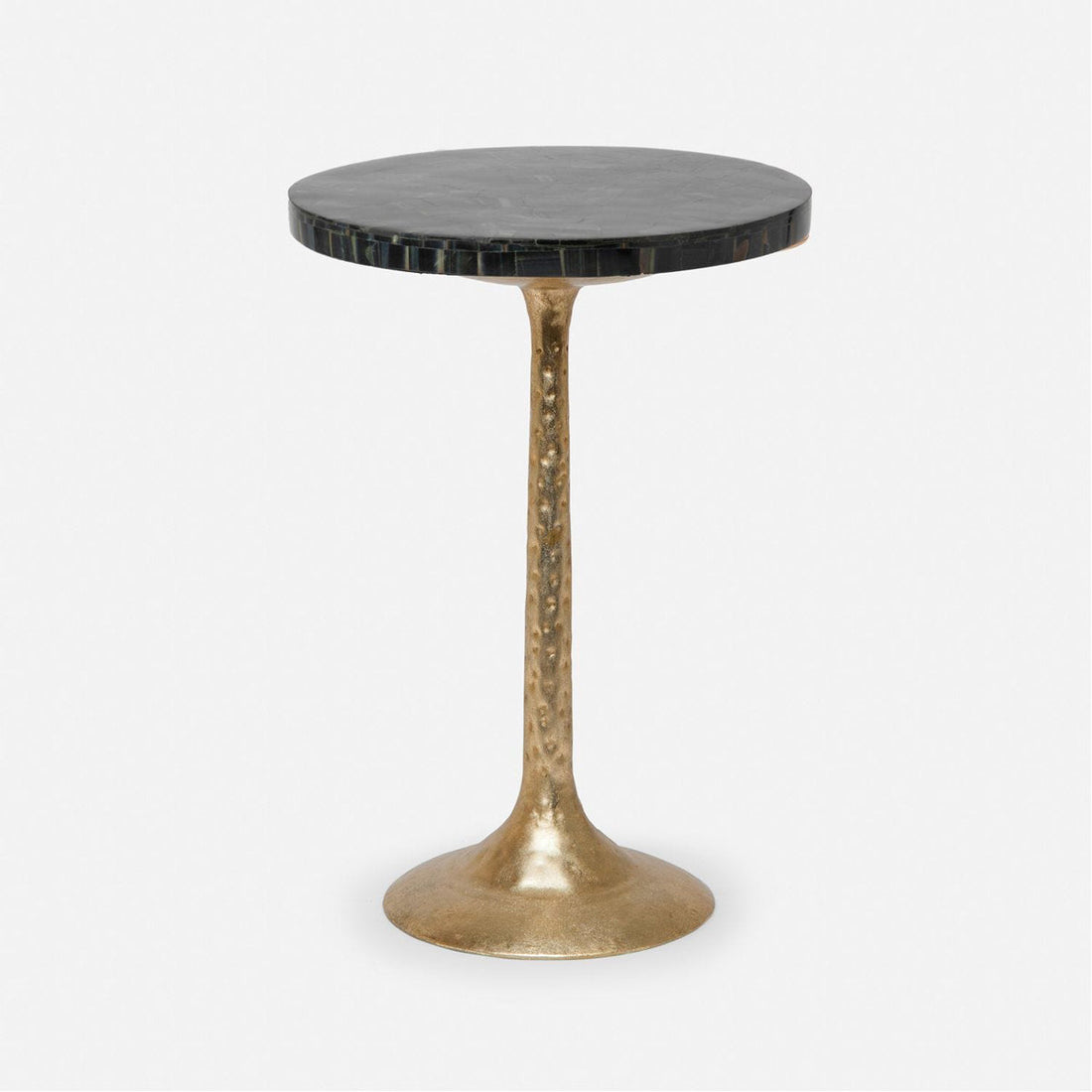 Made Goods Delancy Bistro Side Table in Blue Tiger Eye