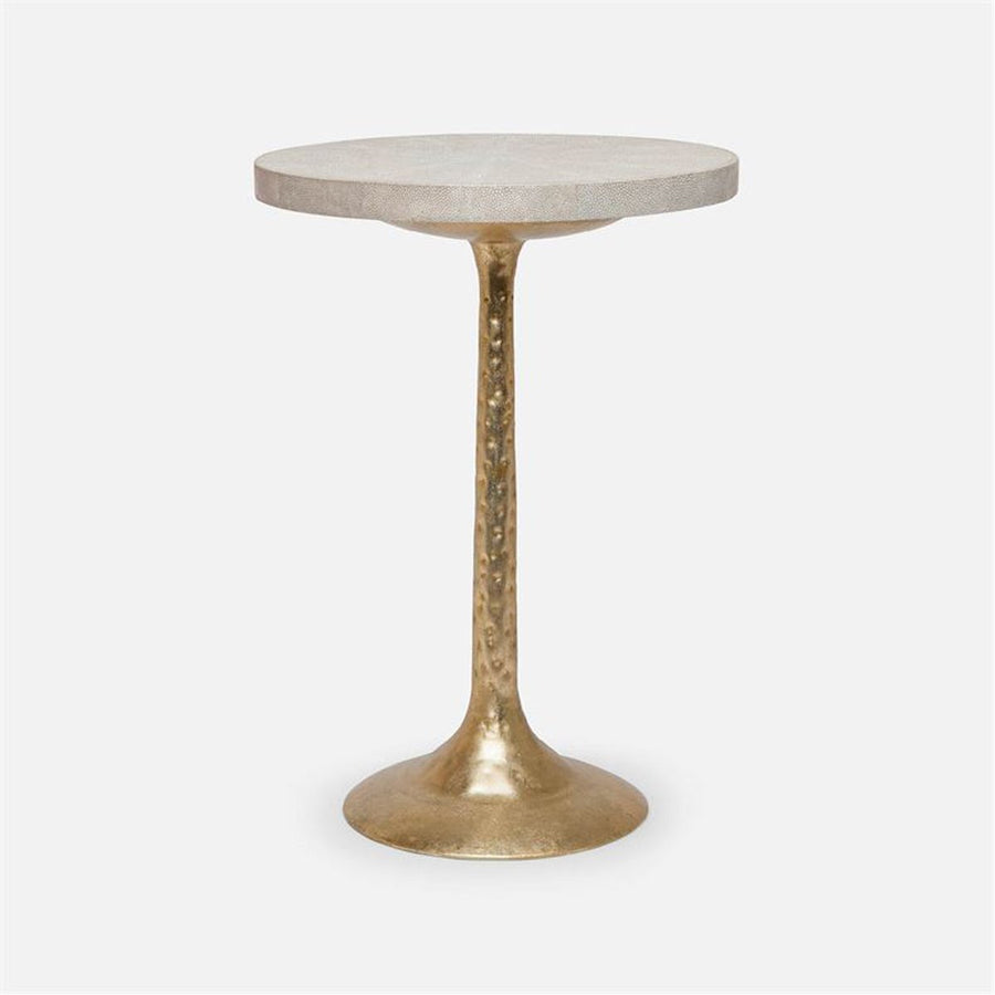 Made Goods Delancy Bistro Side Table in Faux Shagreen