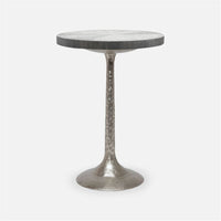 Made Goods Delancy Bistro Side Table in Faux Shagreen