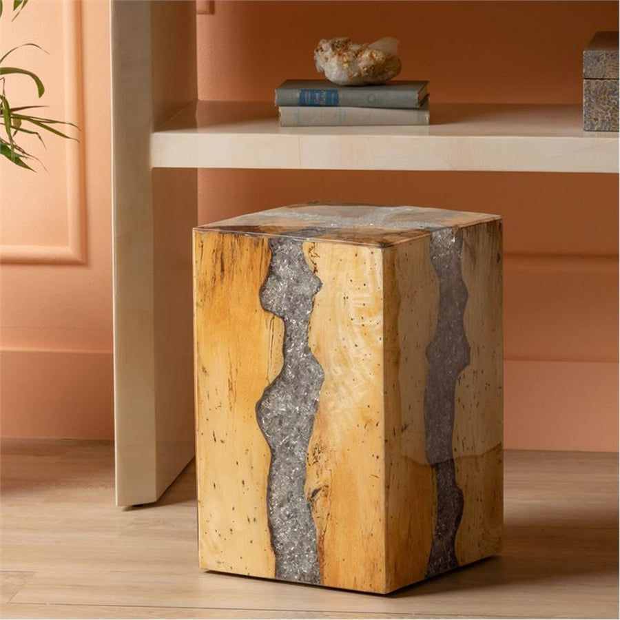 Made Goods Draden Tamarind Wood and Resin Stool