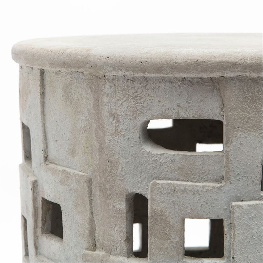 Made Goods Edan Concrete Outdoor Stool with Square Cutouts