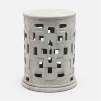 Made Goods Edan Concrete Outdoor Stool with Square Cutouts