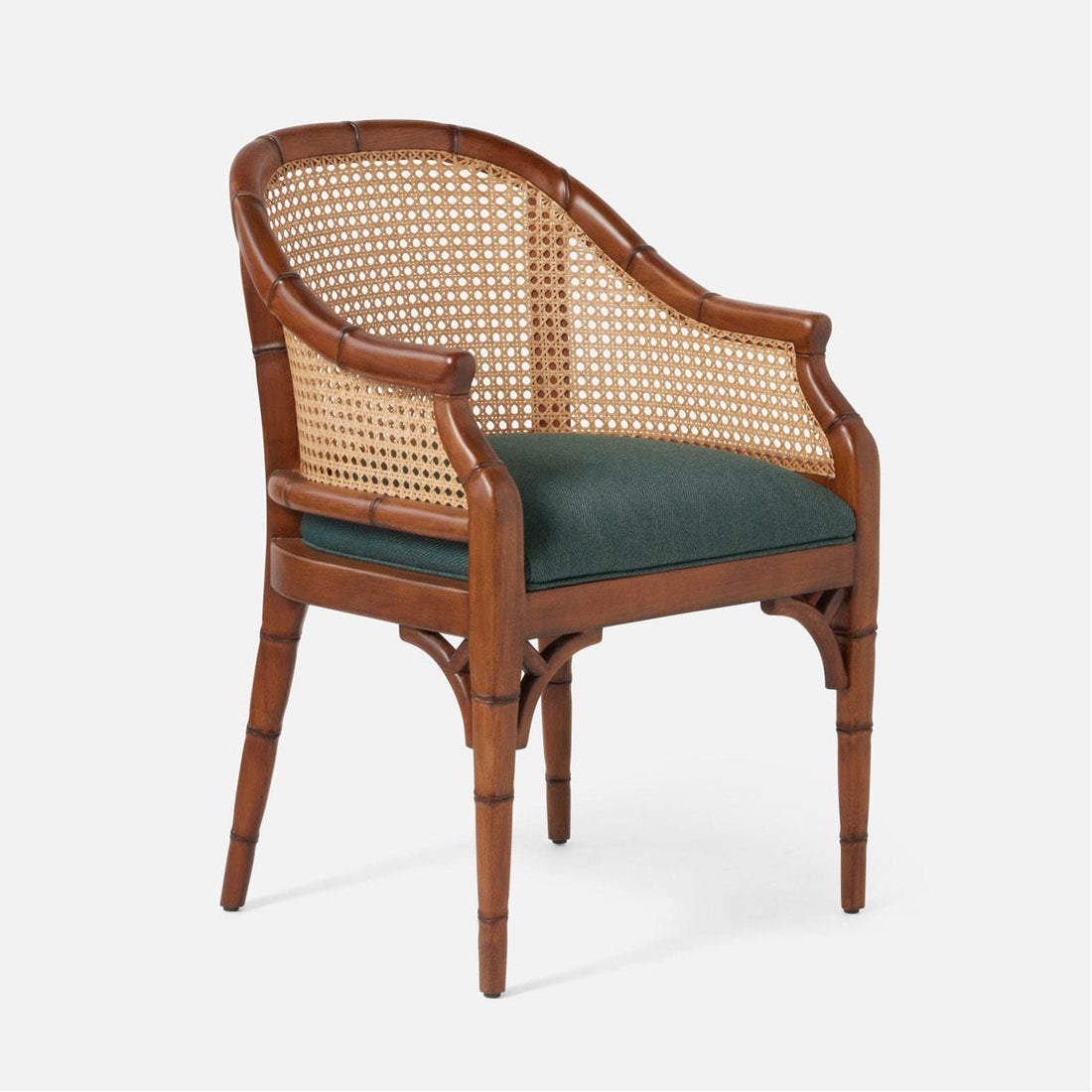 Made Goods Elena Cane-Back Barrel Dining Chair in Brown