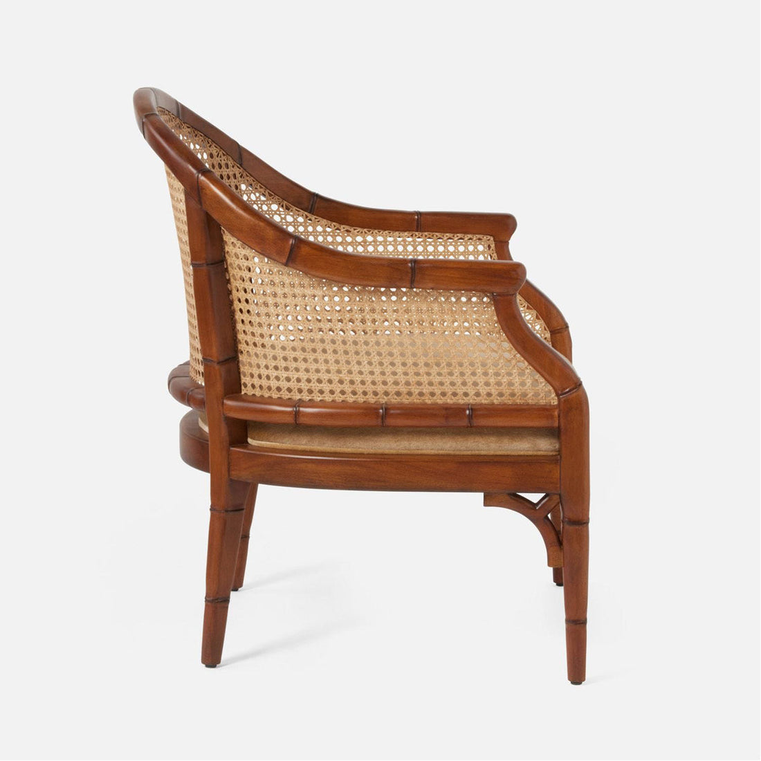 Made Goods Elena Cane-Back Barrel Lounge Chair in Brown