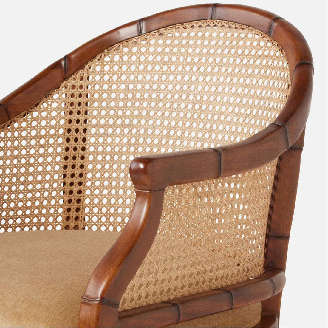 Made Goods Elena Cane-Back Barrel Lounge Chair in Brown