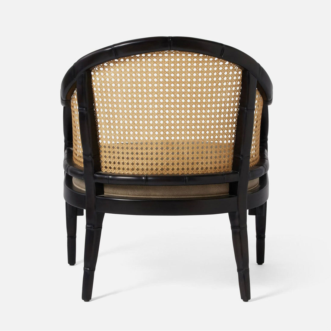 Made Goods Elena Cane-Back Barrel Lounge Chair in Black