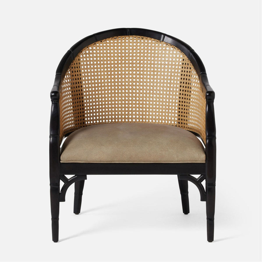 Made Goods Elena Cane-Back Barrel Lounge Chair in Black