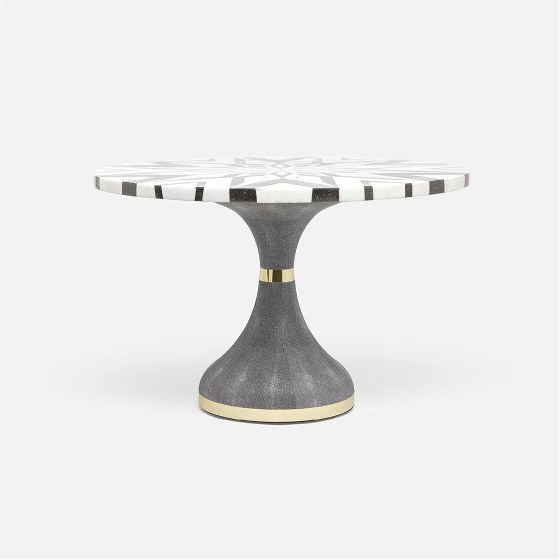 Made Goods Elis Dining Table in Black/White Striped Marble