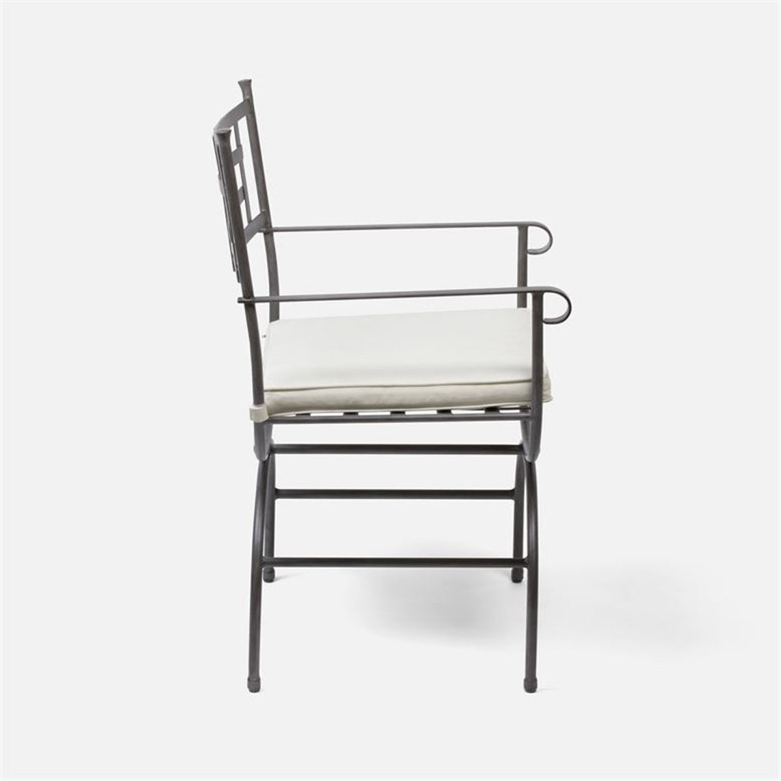 Made Goods Felix Metal Outdoor Dining Armchair in Volta Fabric