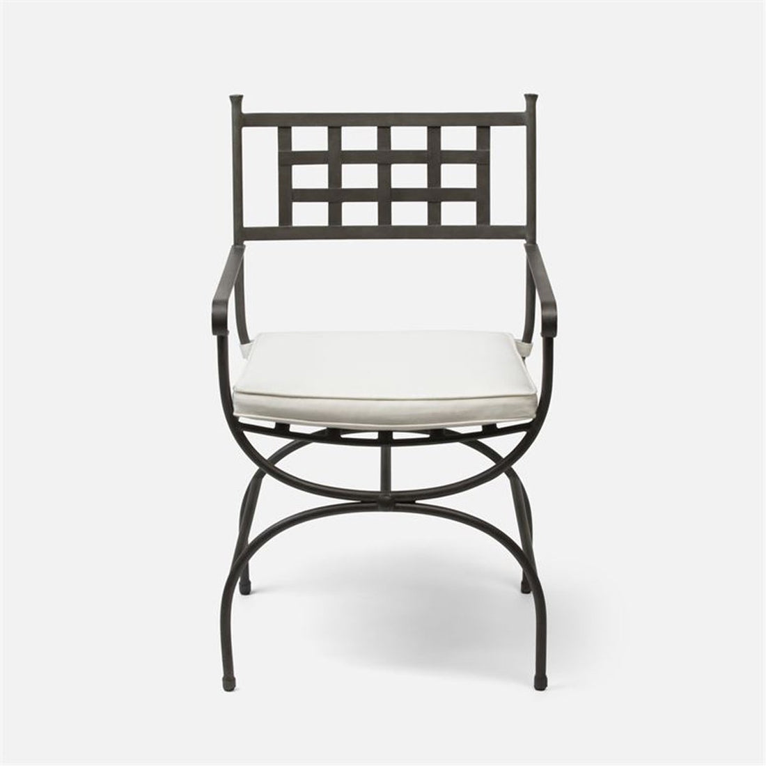 Made Goods Felix Metal Outdoor Dining Armchair in Volta Fabric