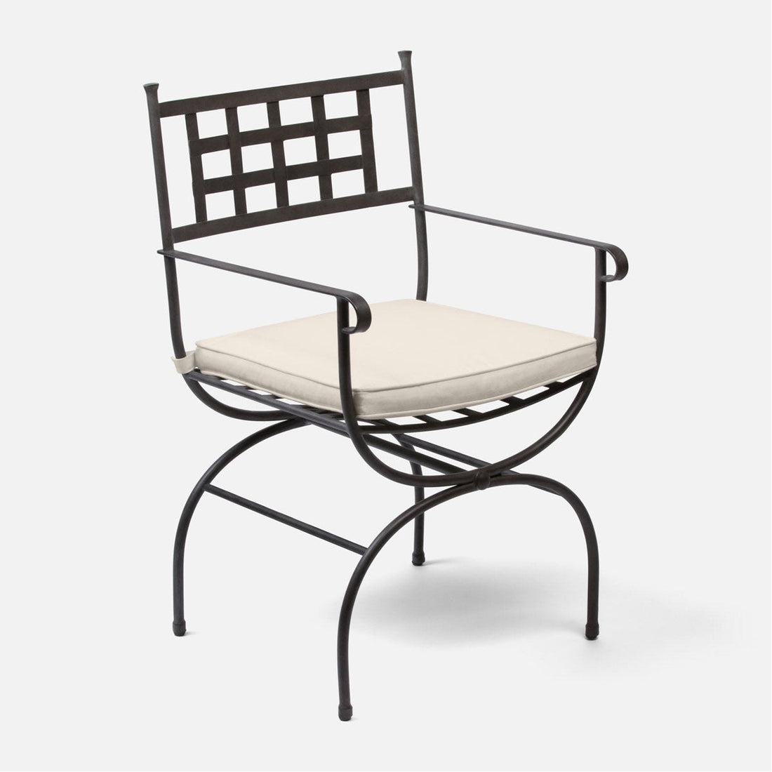 Made Goods Felix Metal Outdoor Dining Armchair in Alsek Fabric