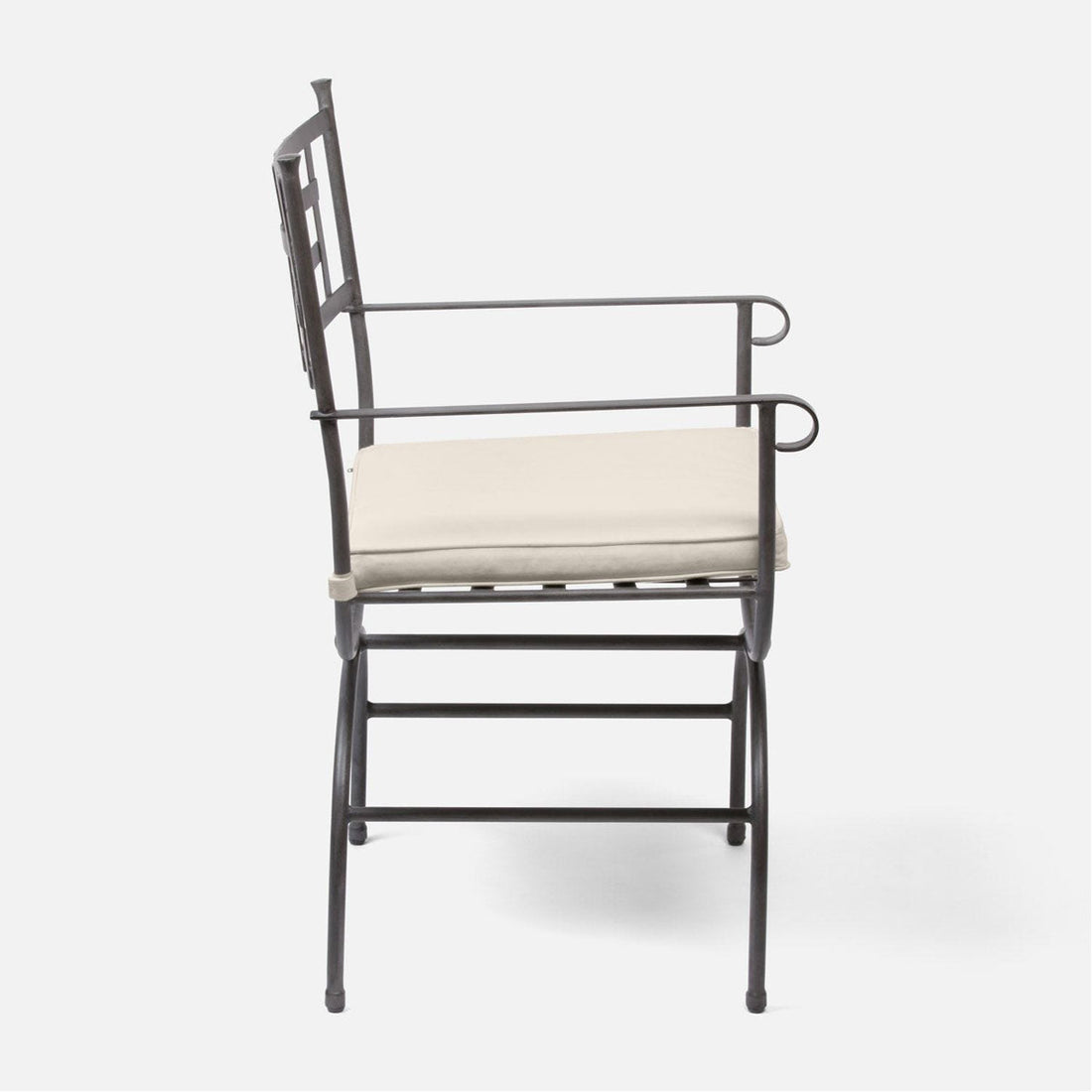 Made Goods Felix Metal Outdoor Dining Armchair in Danube Fabric