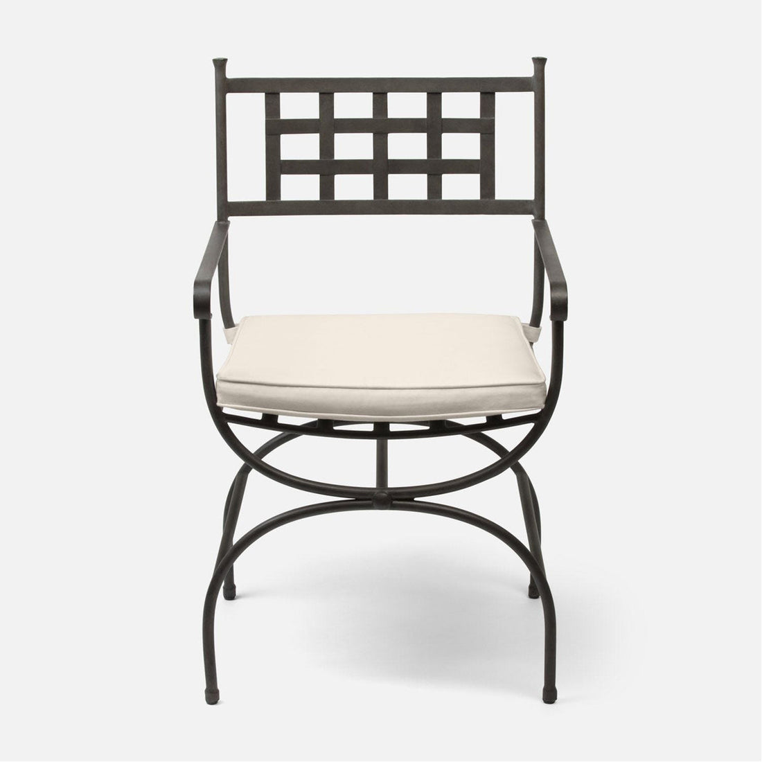 Made Goods Felix Metal Outdoor Dining Armchair in Alsek Fabric