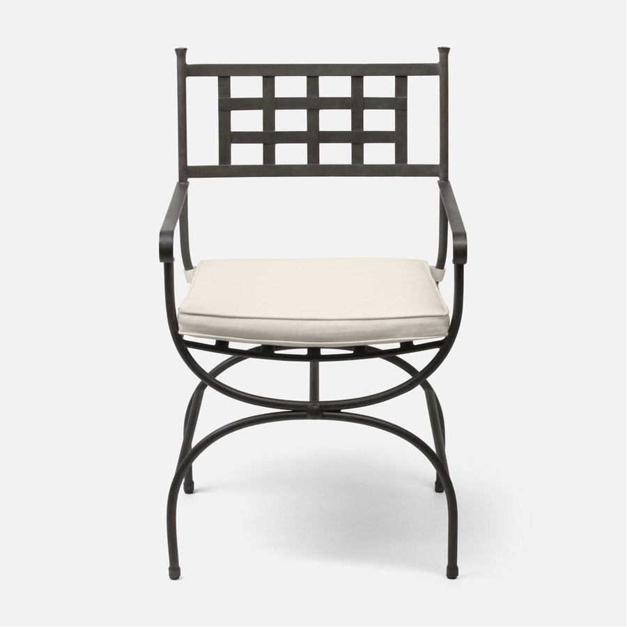 Made Goods Felix Metal Outdoor Dining Armchair in Clyde Fabric