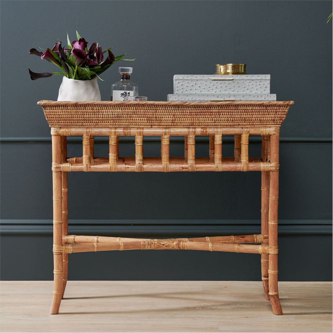 Made Goods Florette Rattan Console