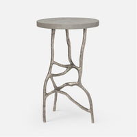 Made Goods Genevier Brass Side Table in Realistic Faux Shagreen