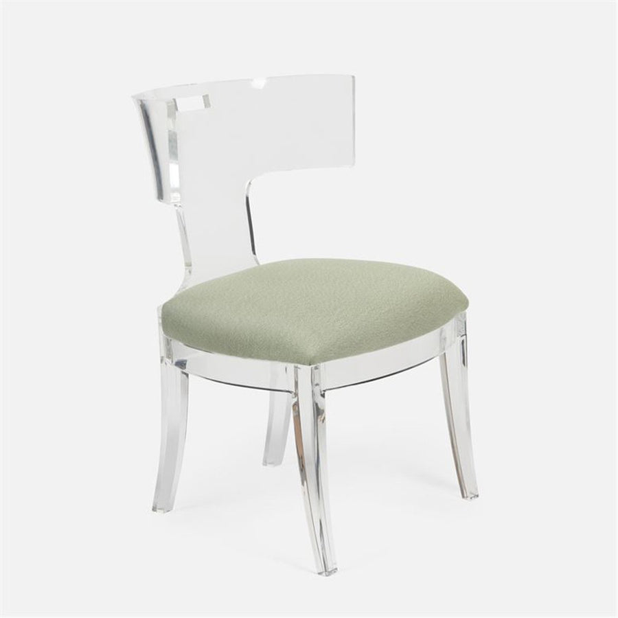 Made Goods Gibson Acrylic Wingback Dining Chair in Brenta Cotton/Jute