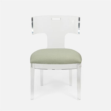 Made Goods Gibson Acrylic Wingback Dining Chair in Arno Fabric