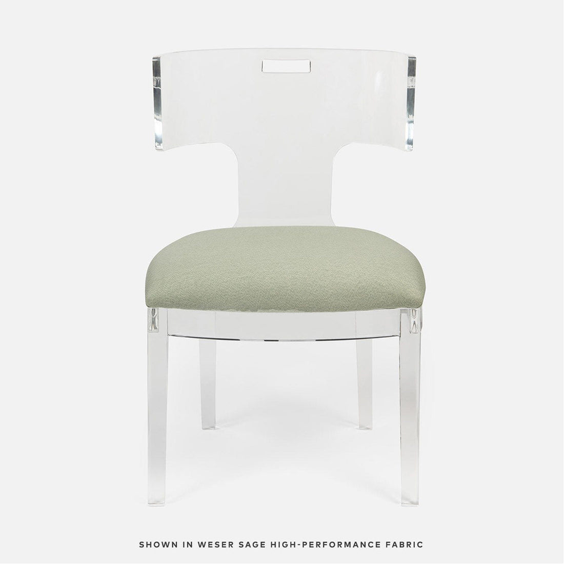 Made Goods Gibson Acrylic Wingback Dining Chair in Weser Fabric