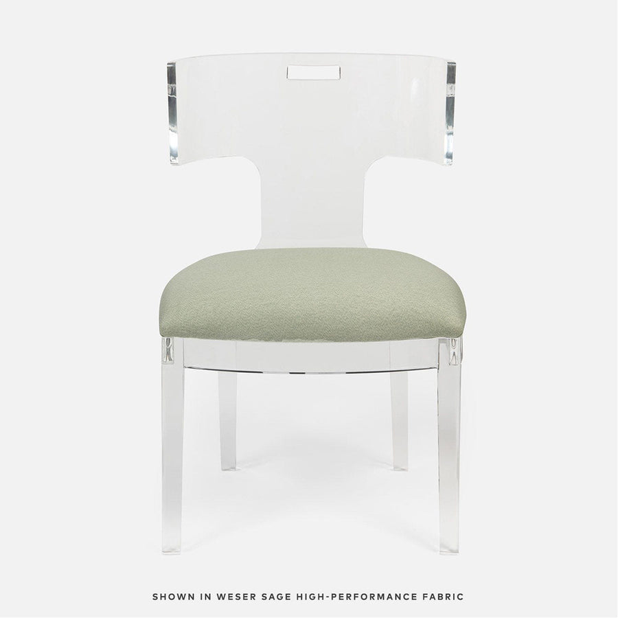 Made Goods Gibson Acrylic Wingback Dining Chair in Weser Fabric