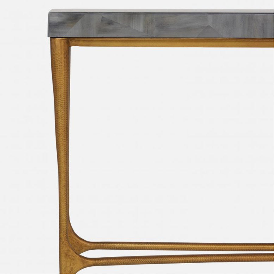 Made Goods Giordano Narrow Console Table in Faux Horn