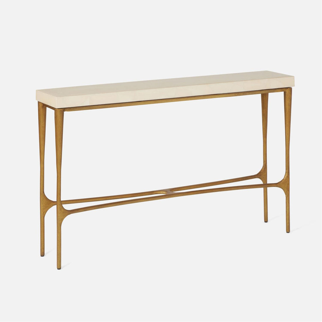 Made Goods Giordano Narrow Console Table in Faux Horn