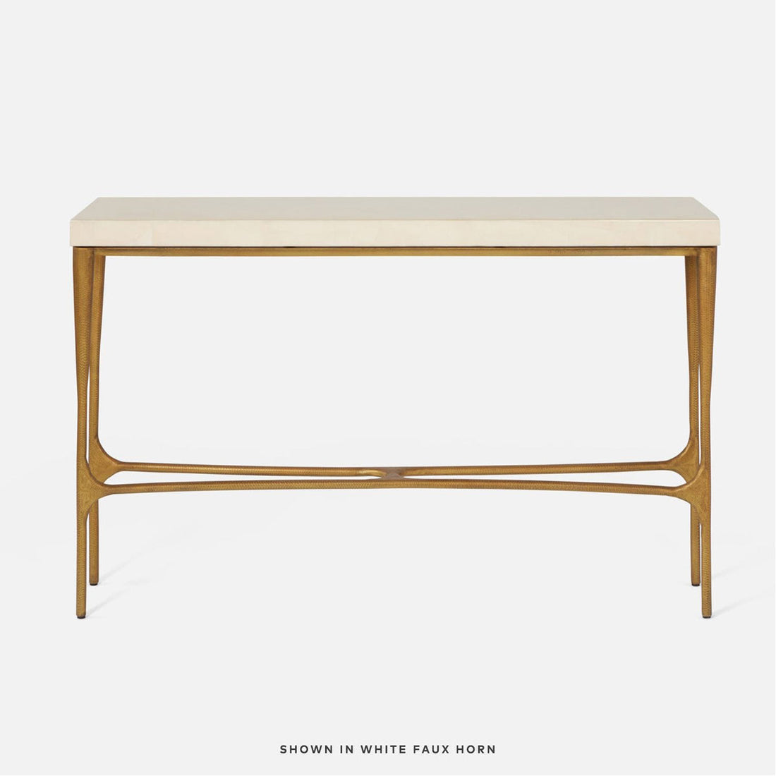 Made Goods Giordano Narrow Console Table in Faux Horn