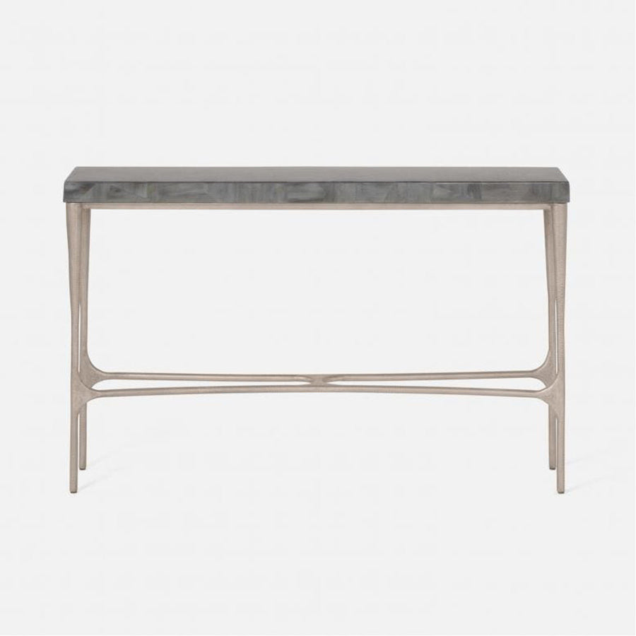 Made Goods Giordano Sculptural Console Table in Petrified Wood