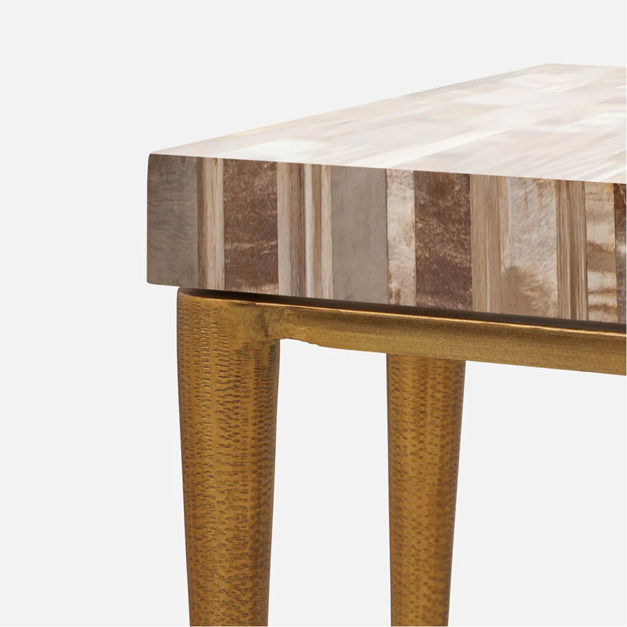 Made Goods Giordano Sculptural Console Table in Faux Linen