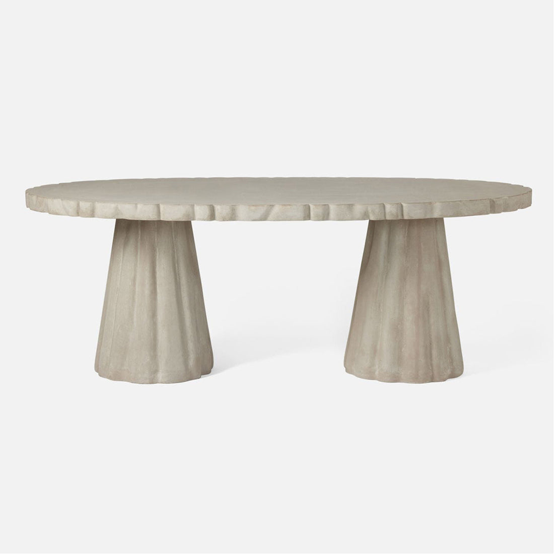 Made Goods Grady Oval Scalloped Concrete Outdoor Dining Table