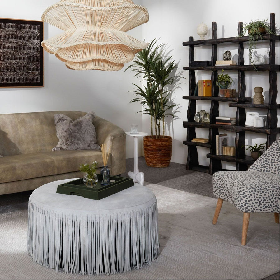 Made Goods Hallie Suede Fringe Coffee Table