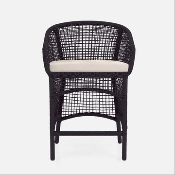 Made Goods Helena Open-Weave Barrel Outdoor Counter Stool in Garonne