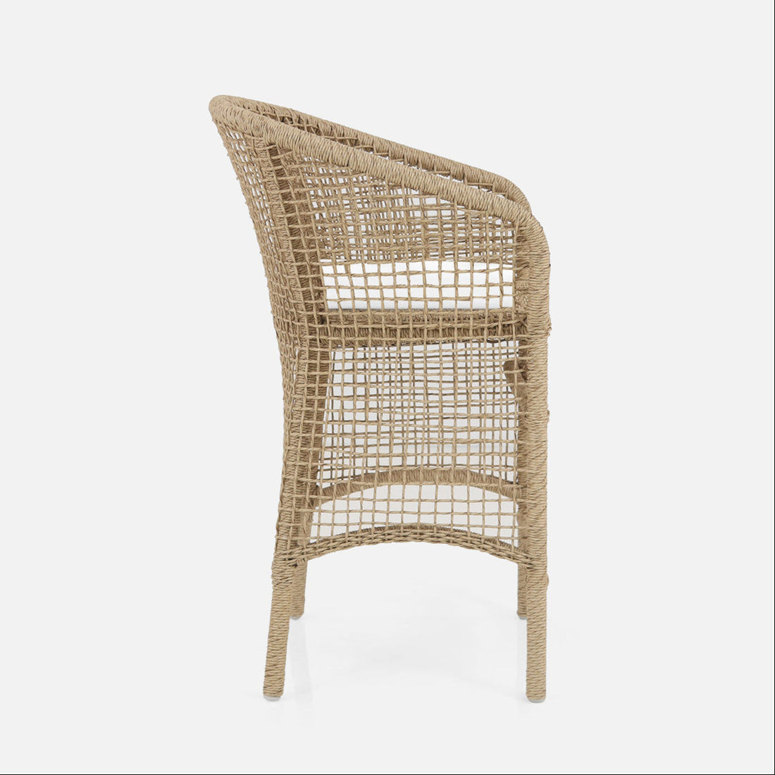 Made Goods Helena Open-Weave Barrel Outdoor Counter Stool in Danube