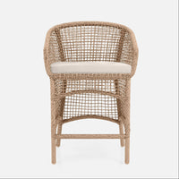 Made Goods Helena Open-Weave Barrel Outdoor Counter Stool in Danube