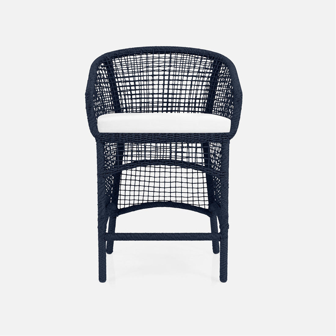 Made Goods Helena Open-Weave Barrel Outdoor Counter Stool in Alsek