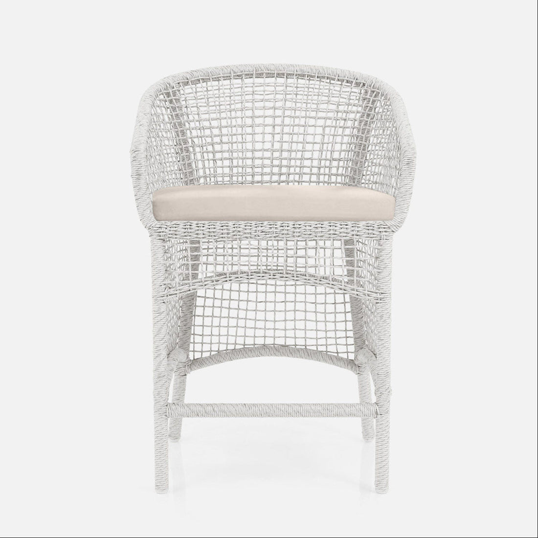 Made Goods Helena Open-Weave Barrel Outdoor Counter Stool in Weser