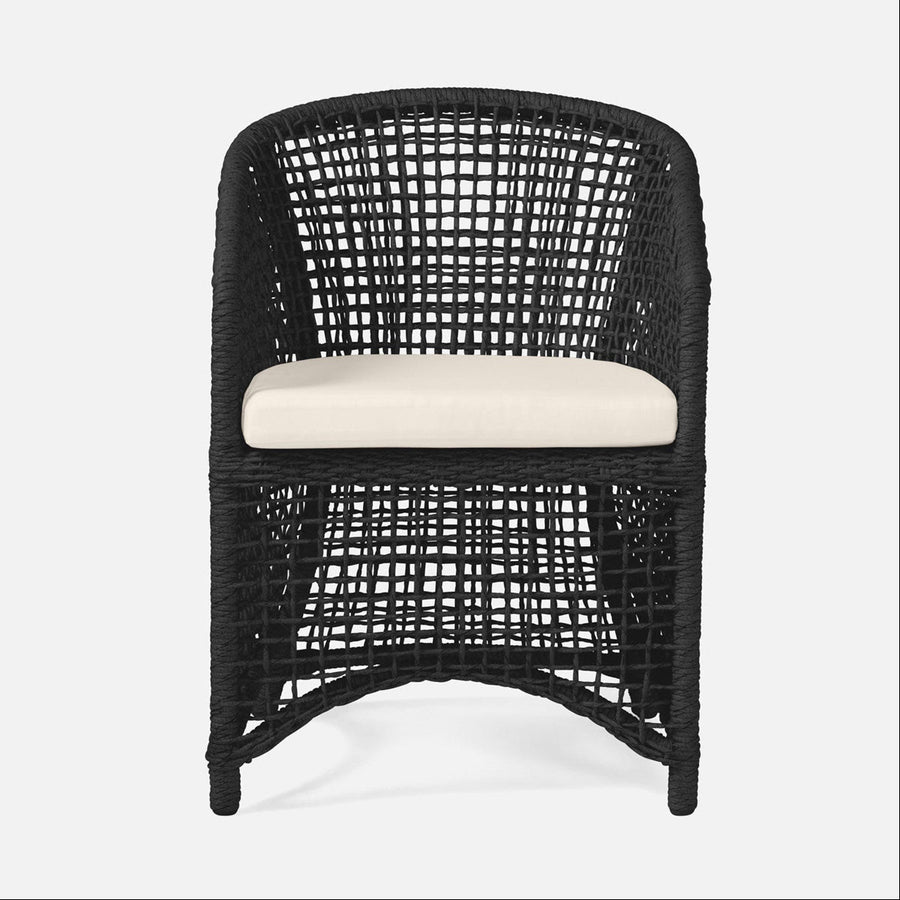 Made Goods Helena Open-Weave Barrel Outdoor Dining Chair in Garonne