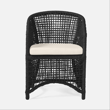 Made Goods Helena Open-Weave Barrel Outdoor Dining Chair in Havel