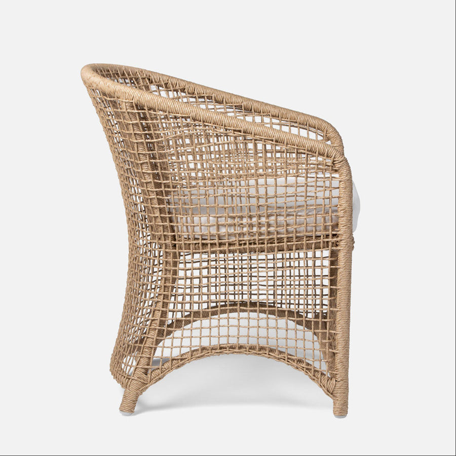 Made Goods Helena Open-Weave Barrel Outdoor Dining Chair in Alsek