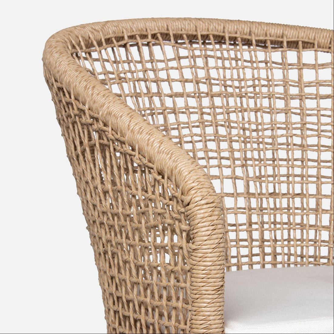 Made Goods Helena Open-Weave Barrel Outdoor Dining Chair in Clyde