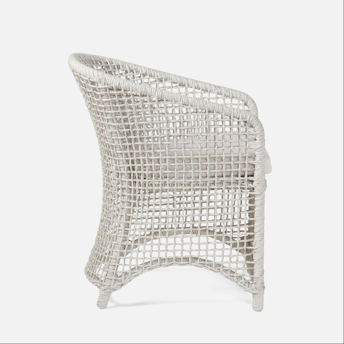 Made Goods Helena Open-Weave Barrel Outdoor Dining Chair in Danube