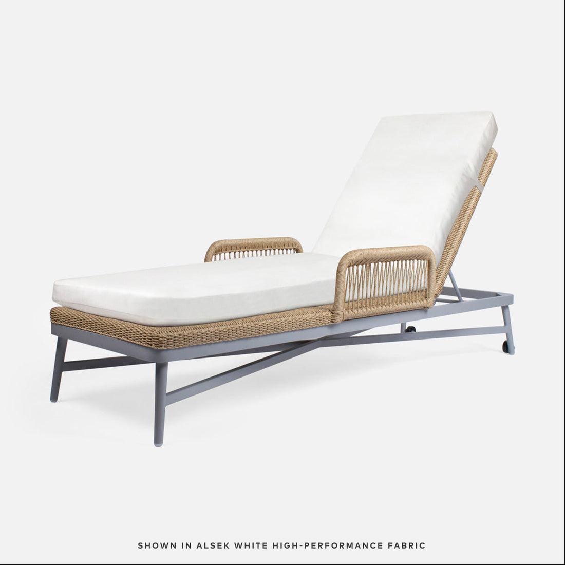 Made Goods Hendrick Aluminum Outdoor Chaise Lounge in Havel Velvet