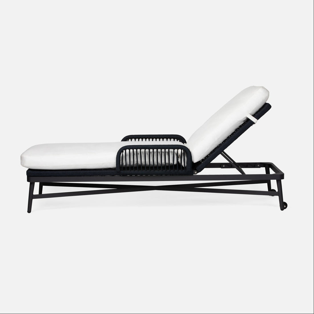 Made Goods Hendrick Aluminum Outdoor Chaise Lounge in Havel Velvet