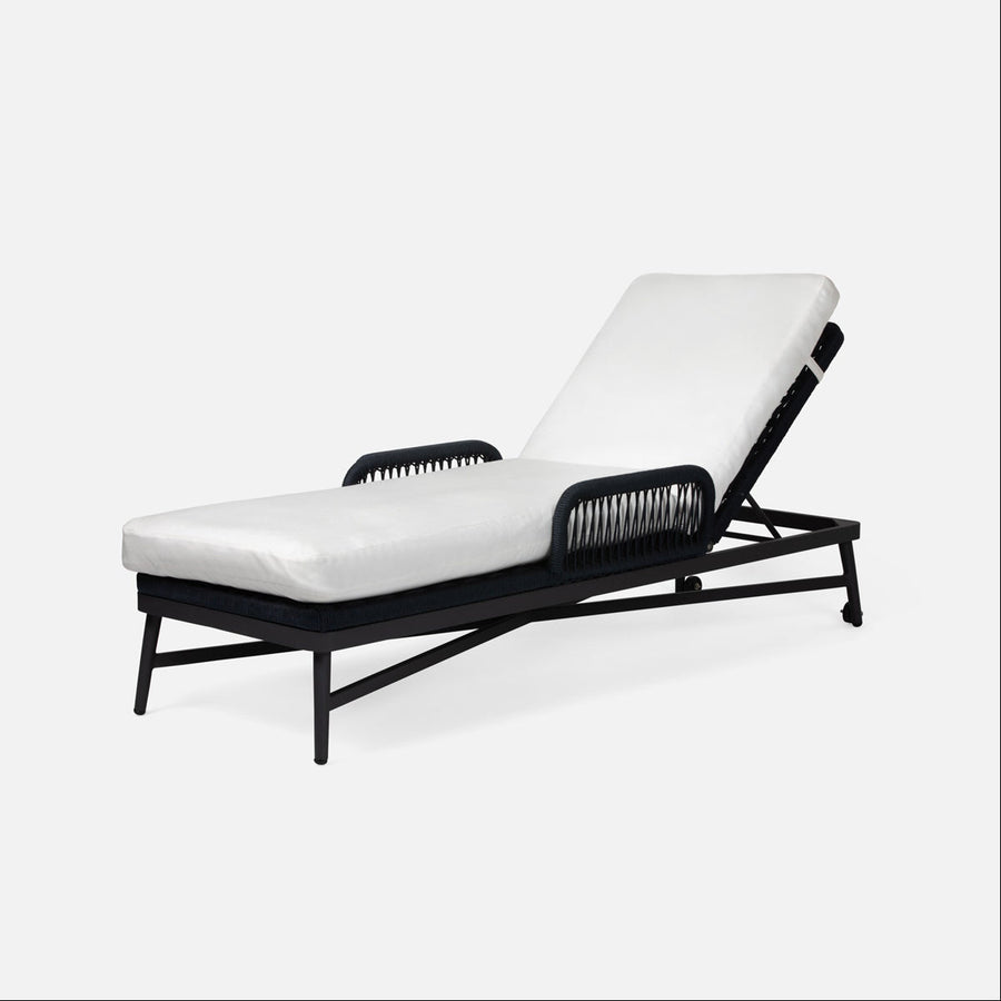 Made Goods Hendrick Aluminum Outdoor Chaise Lounge in Clyde Fabric