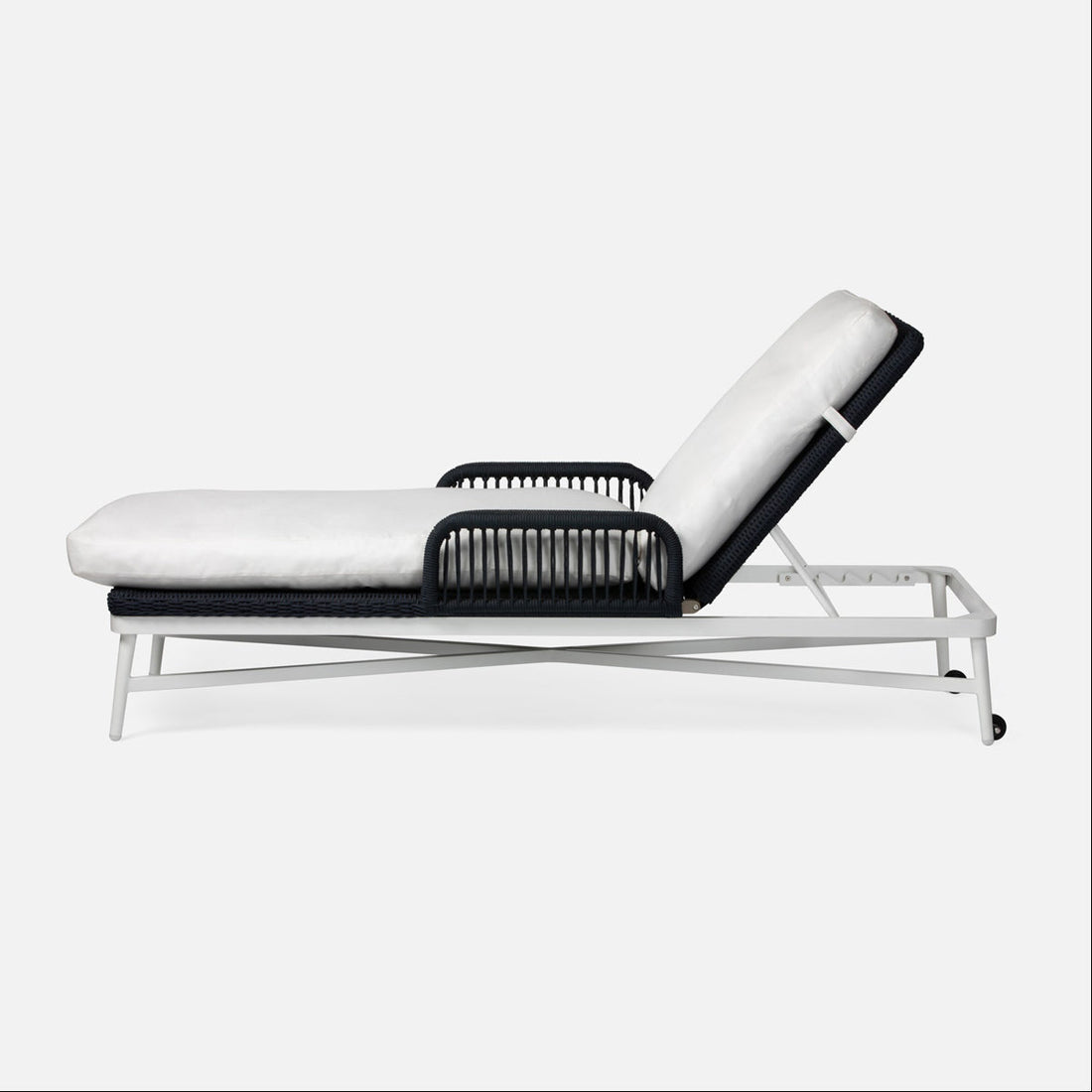 Made Goods Hendrick Aluminum Outdoor Chaise Lounge in Lambro Boucle